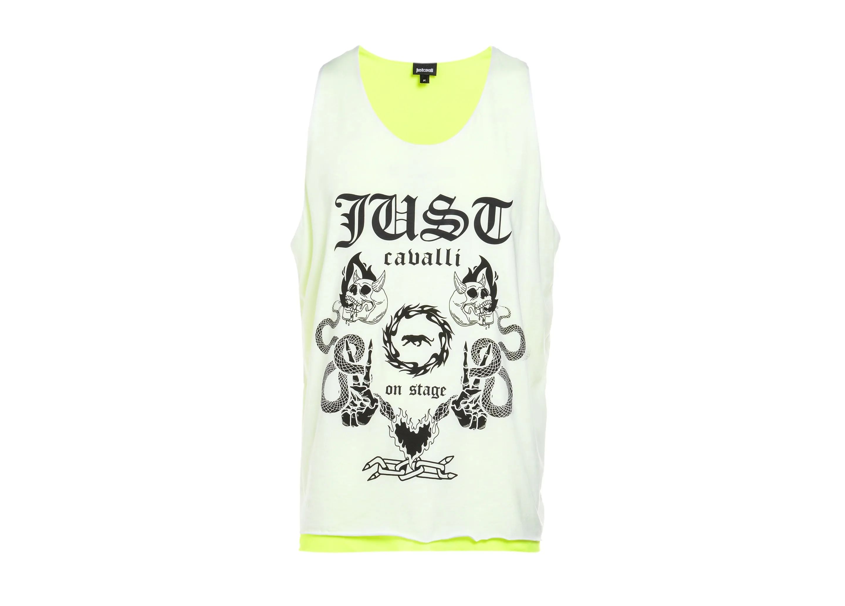 Just Cavalli Graphic Logo Print Reversible Tank Tops