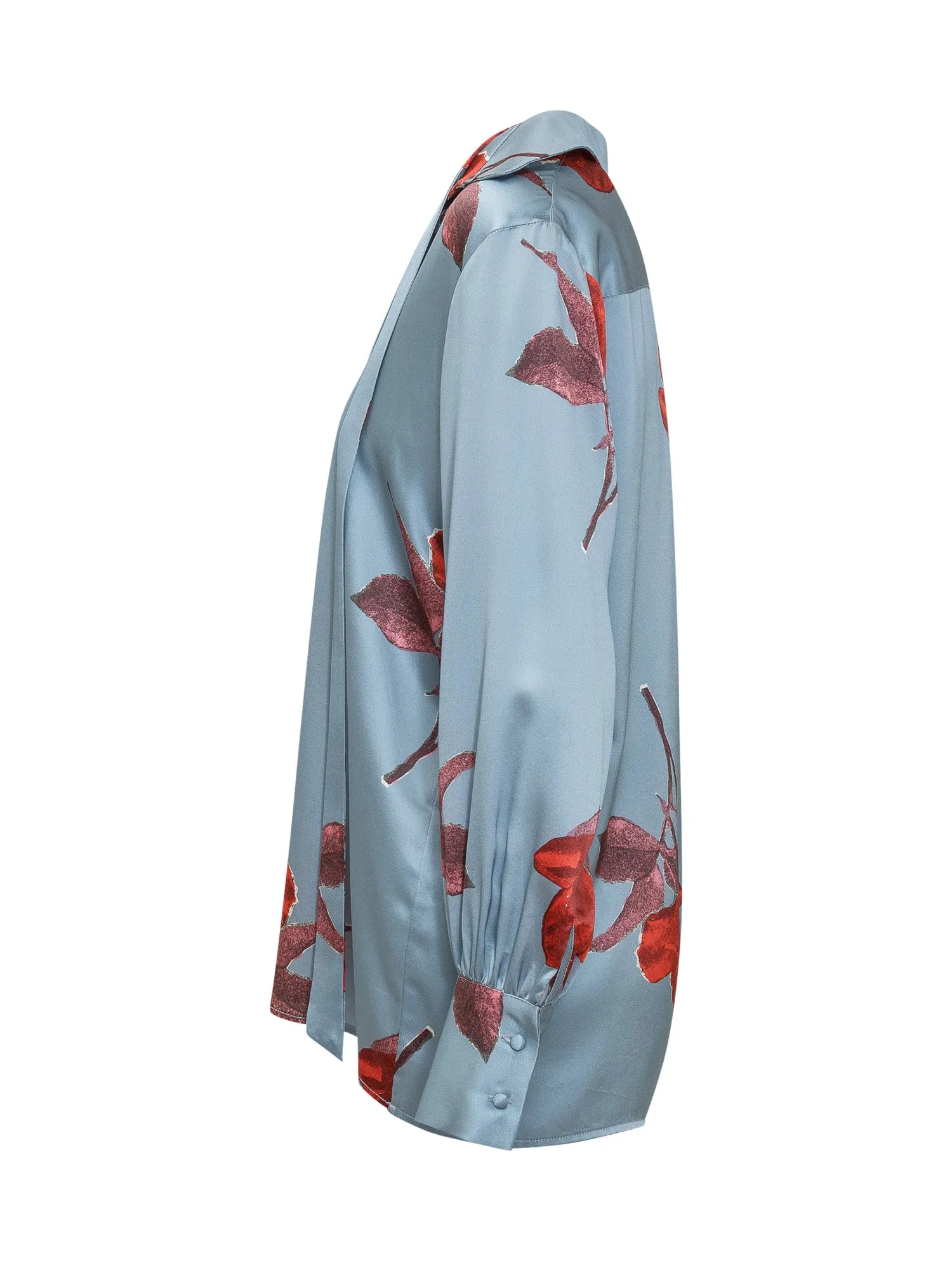 L'Autre Chose Floral-Print Neck Tie Blouse