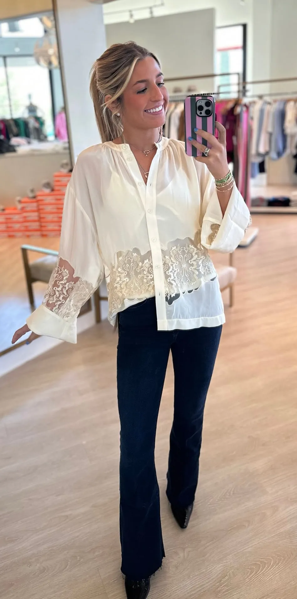 Maremy White Lace Top