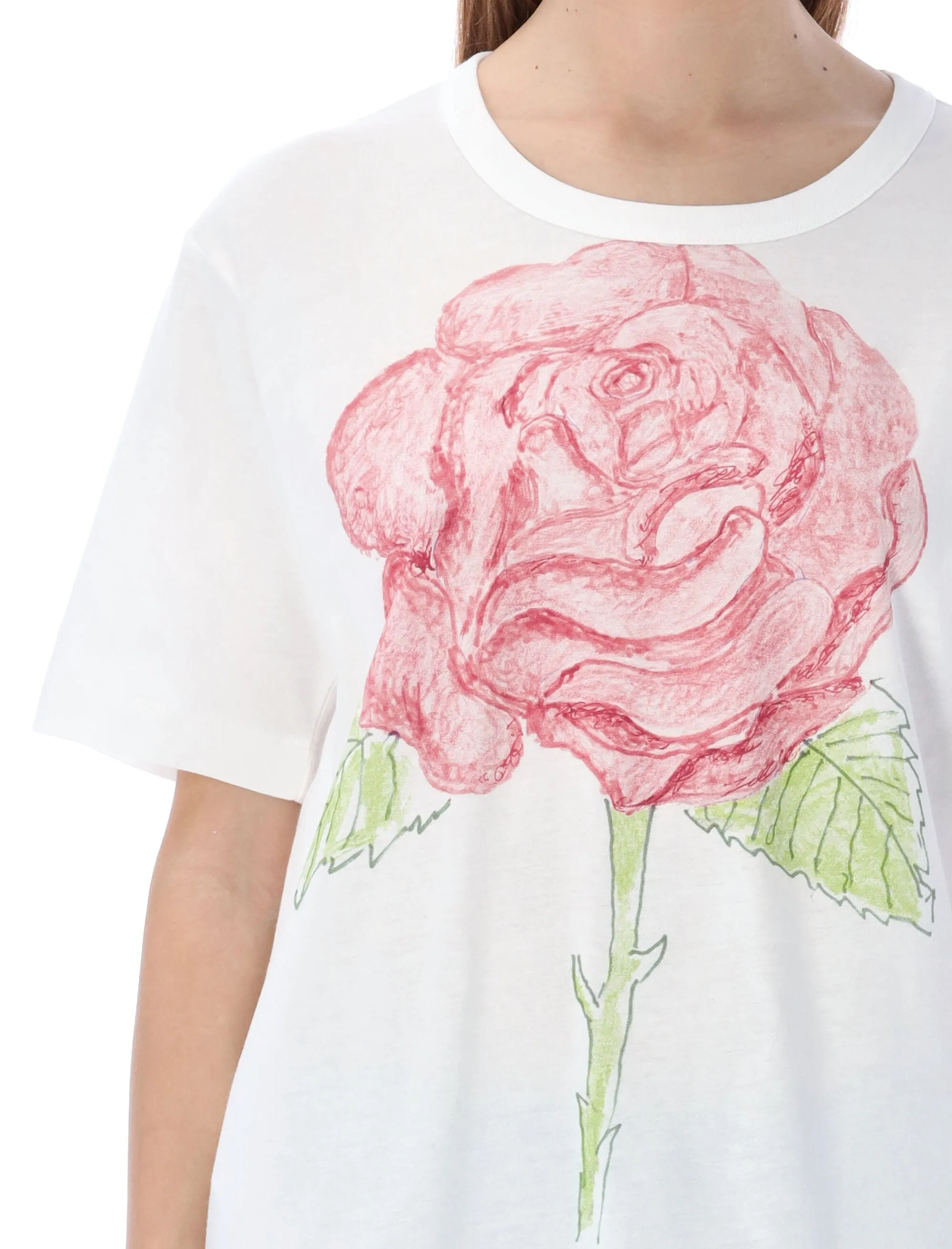 Marni Floral Print Crewneck T-Shirt