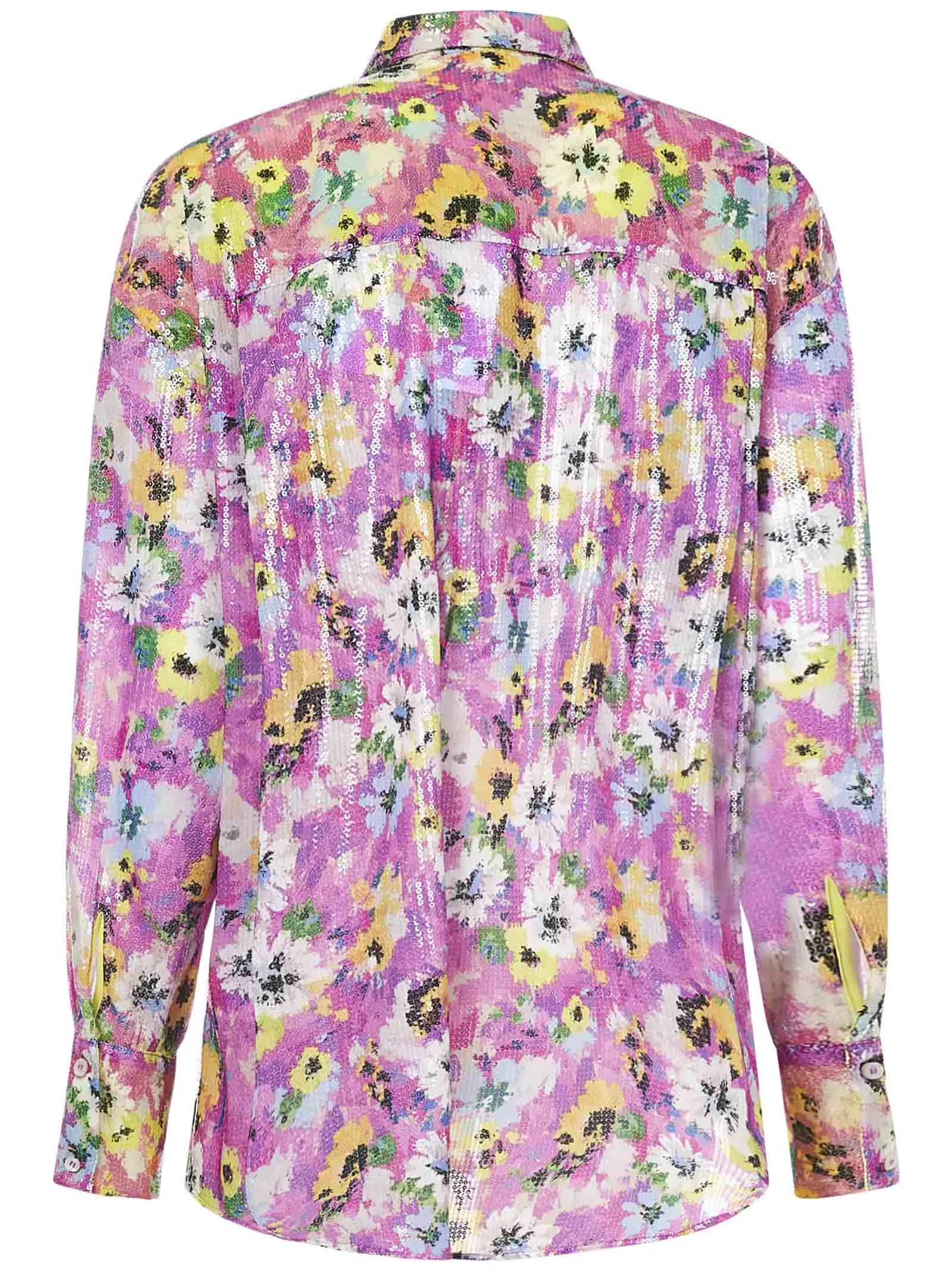 MSGM Floral Print Sequin Embellished Shirt