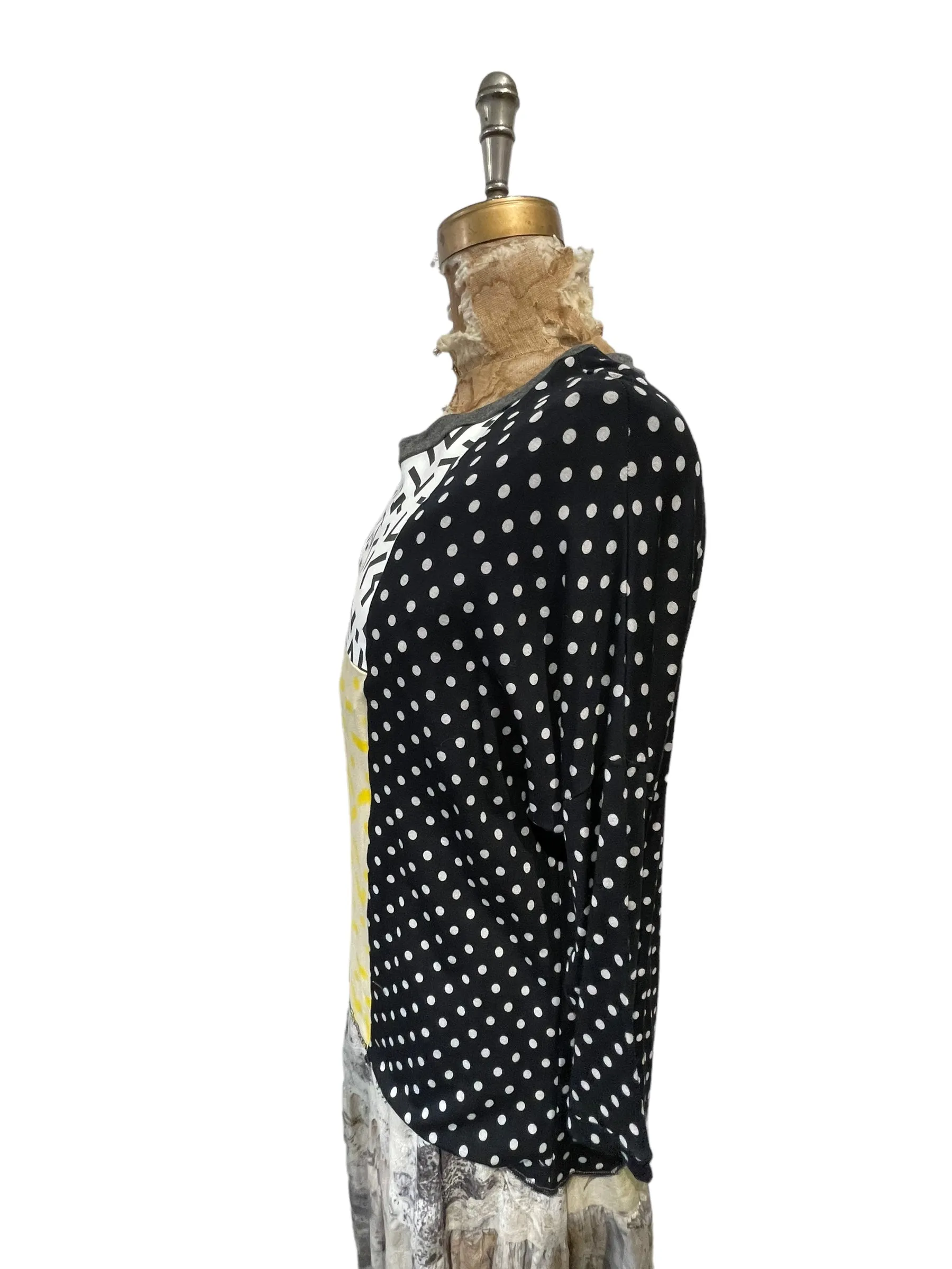 Multi pattern jersey long sleeve t-shirt