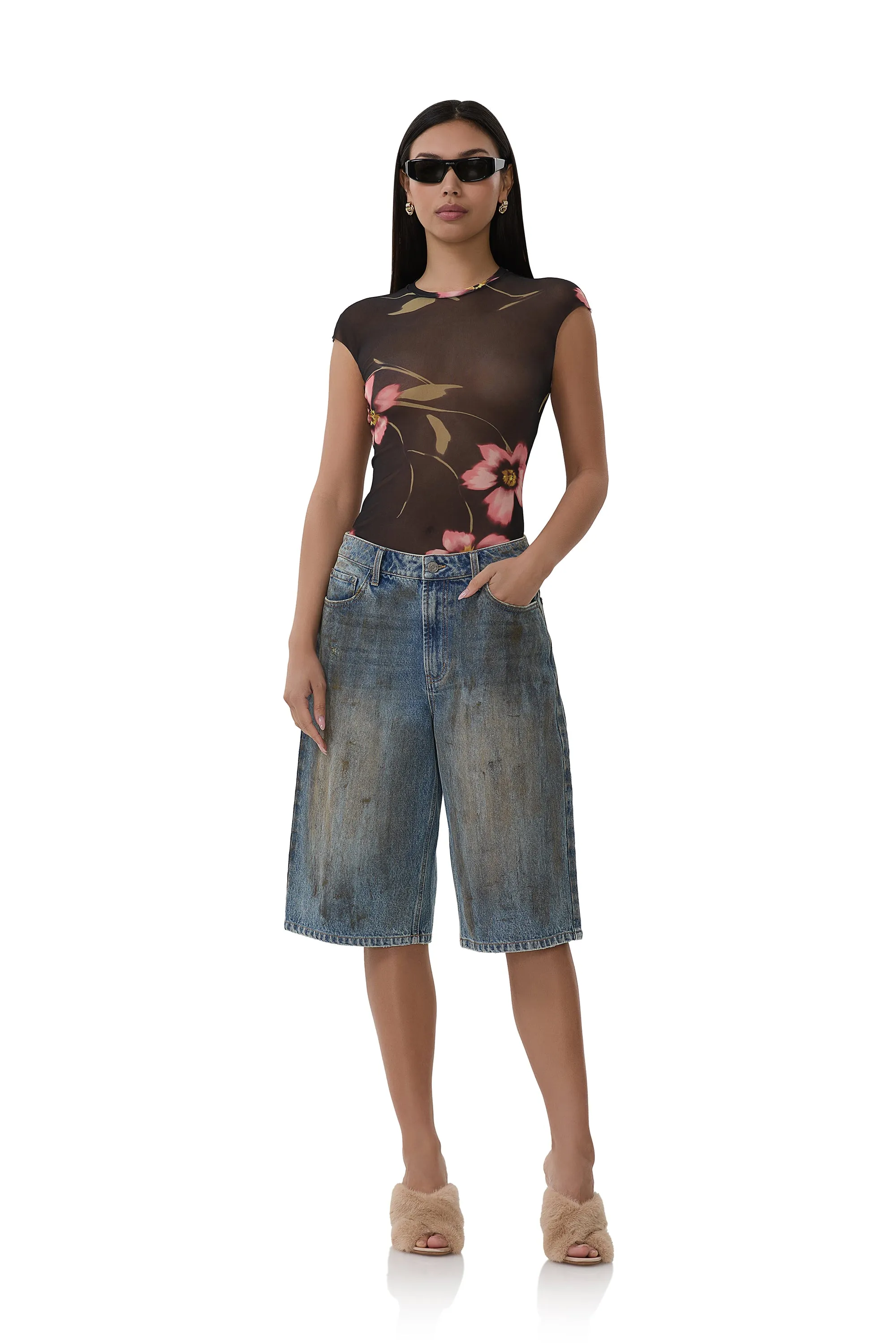 Nina Top - Black Floral