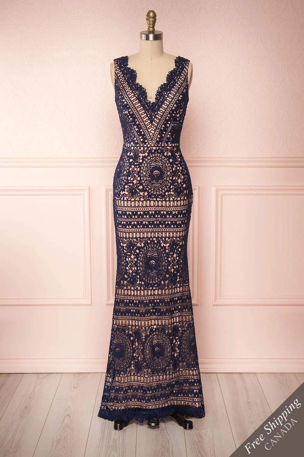 Nyura Navy | Lace Mermaid Dress