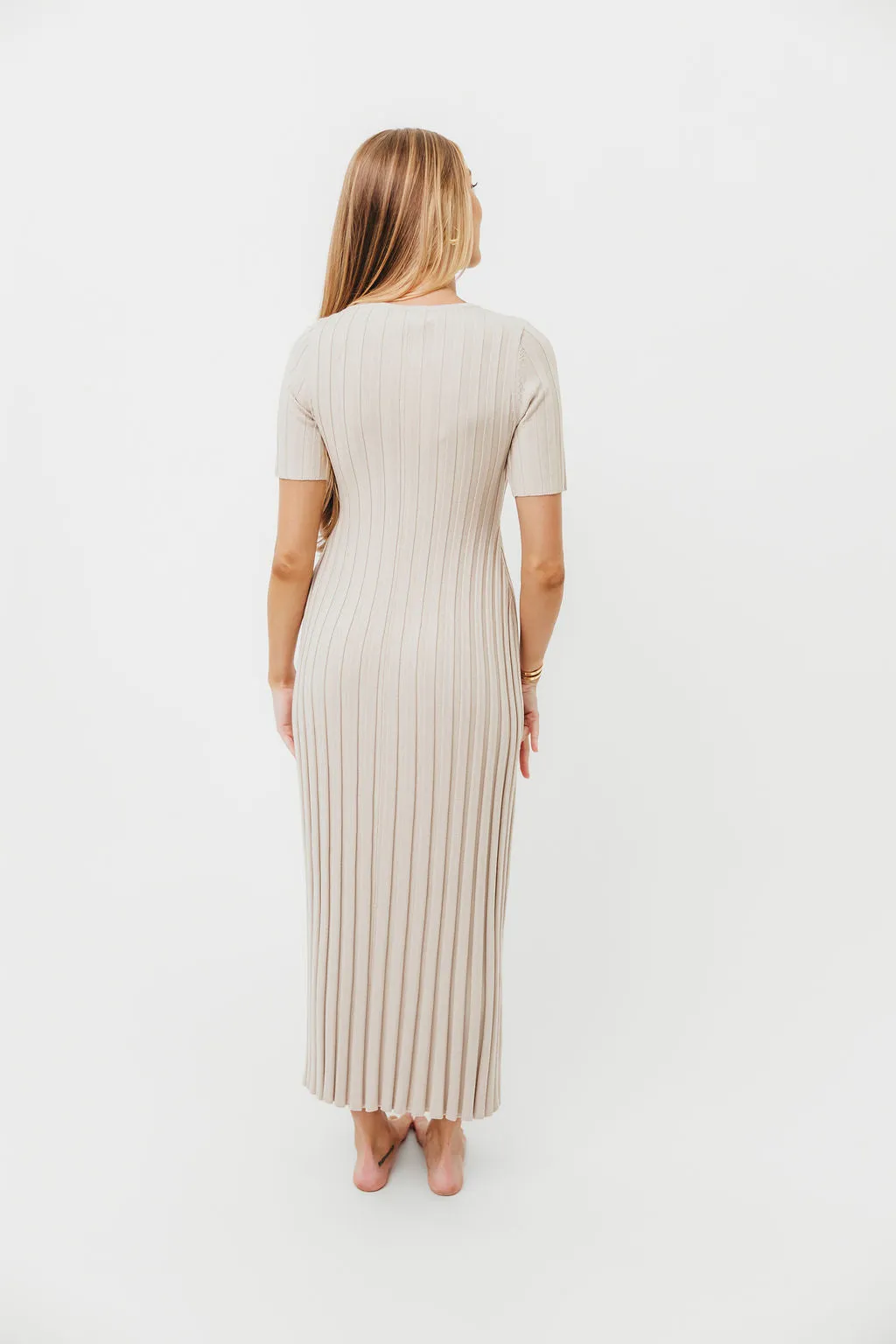 Oakley Ribbed Maxi Dress in Dusty Taupe - Bump Friendly