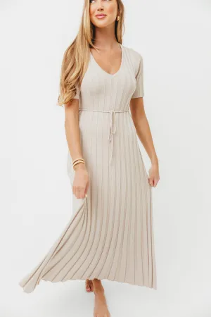 Oakley Ribbed Maxi Dress in Dusty Taupe - Bump Friendly