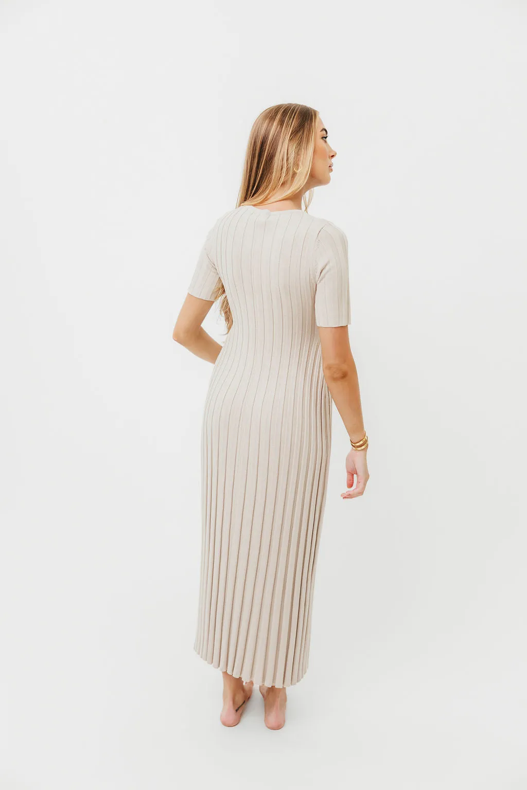 Oakley Ribbed Maxi Dress in Dusty Taupe - Bump Friendly