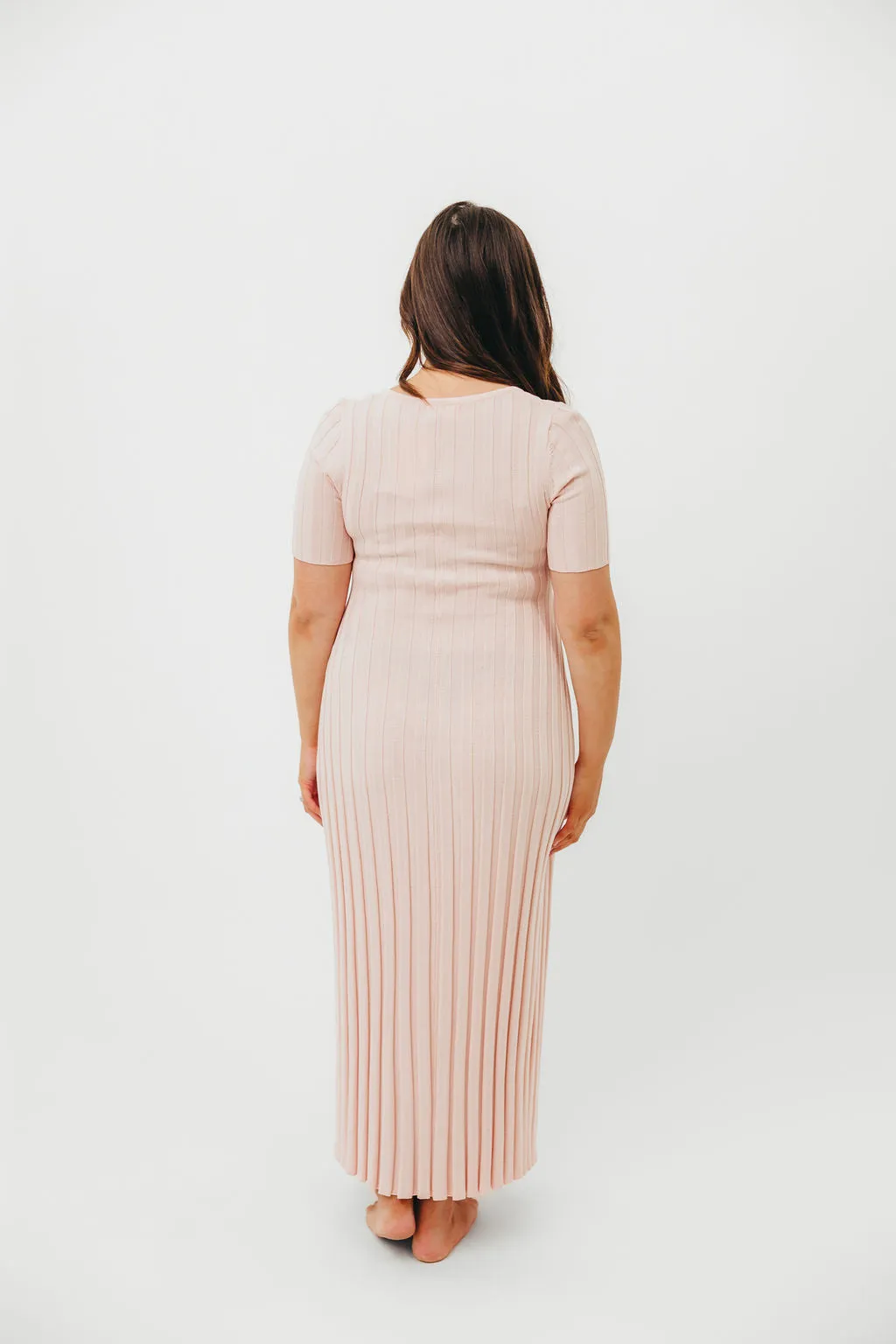 Oakley Ribbed Maxi Dress in Light Pink - Bump Friendly