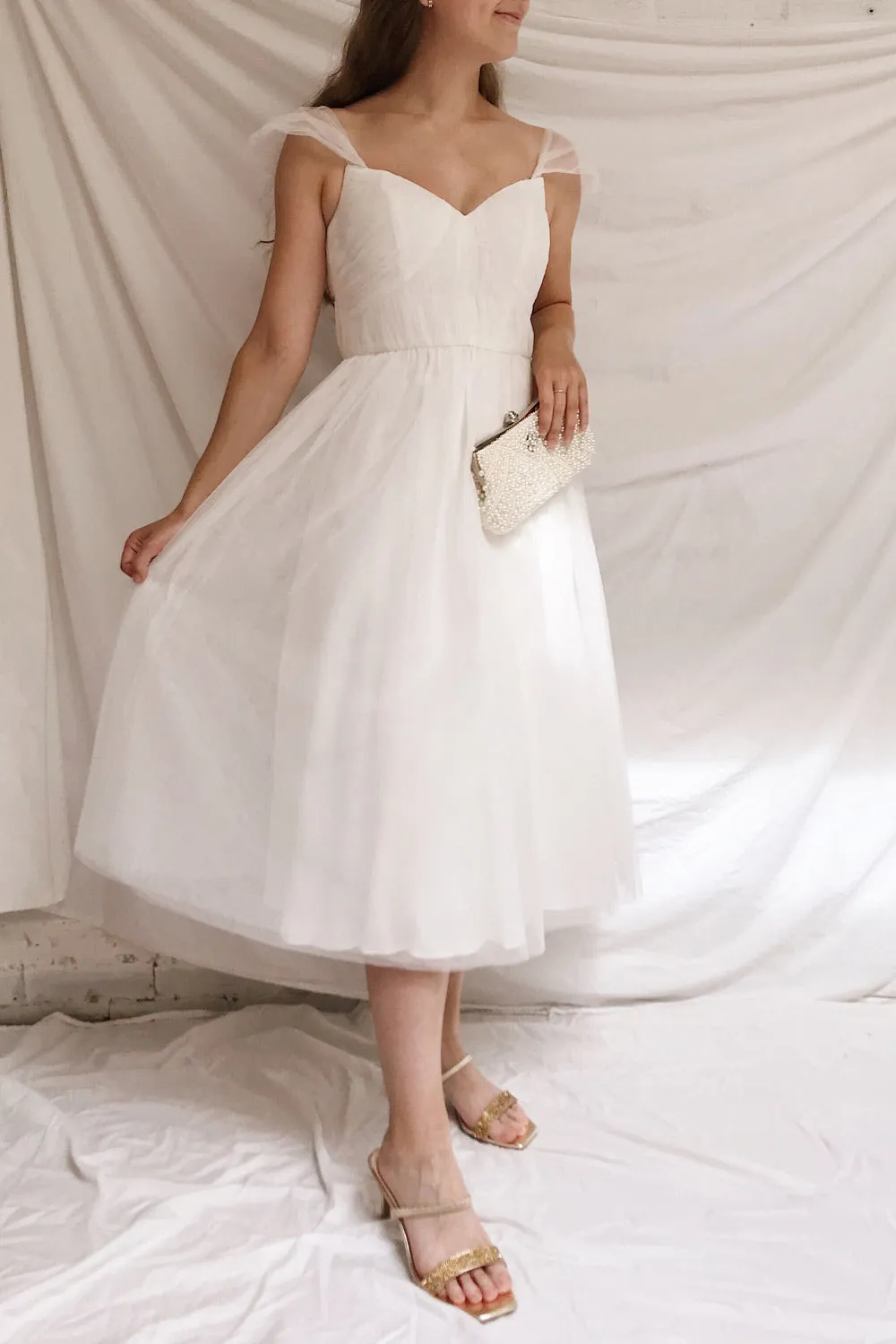 Odette White | Midi Tulle Dress