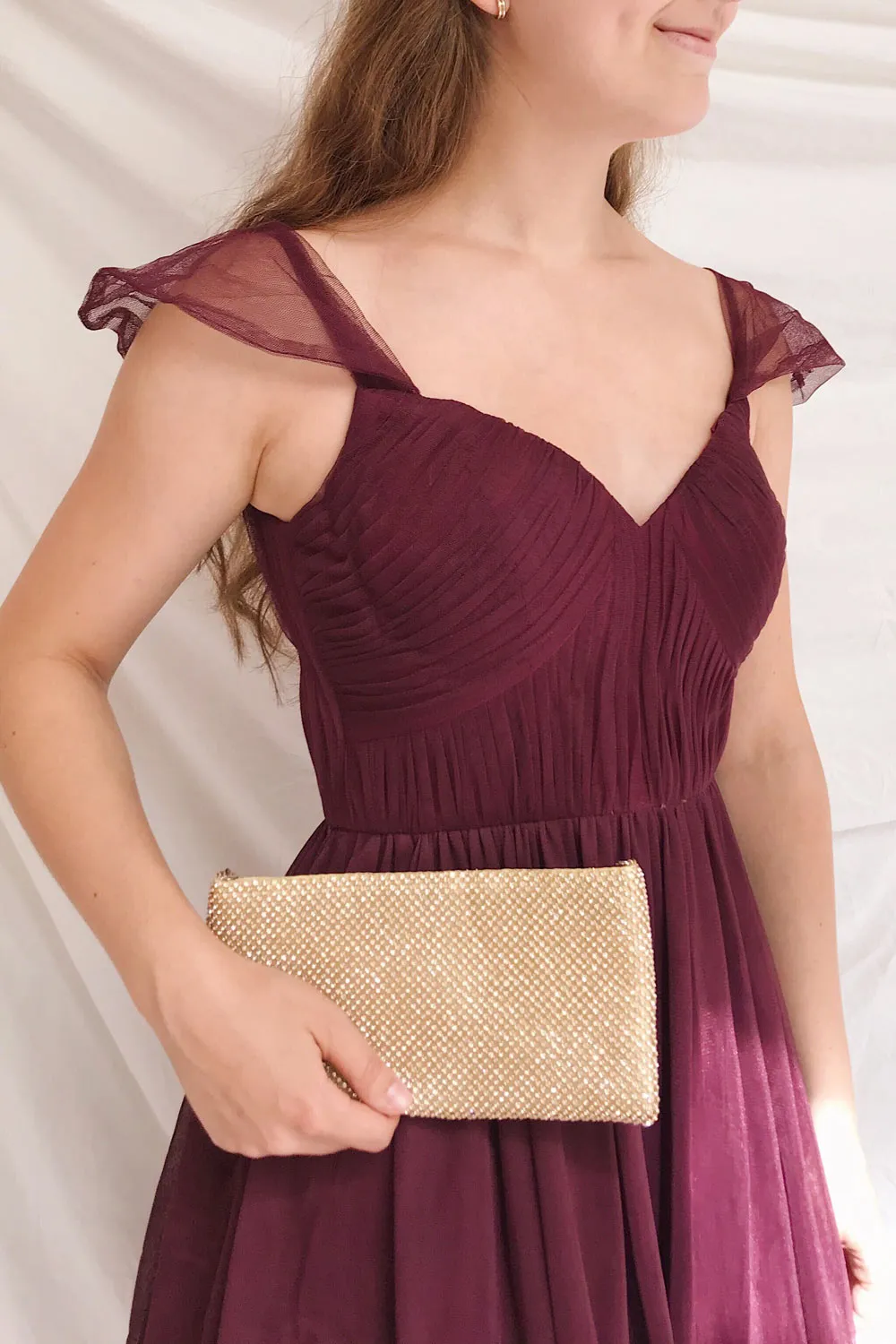 Odette Wine | Midi Tulle Dress