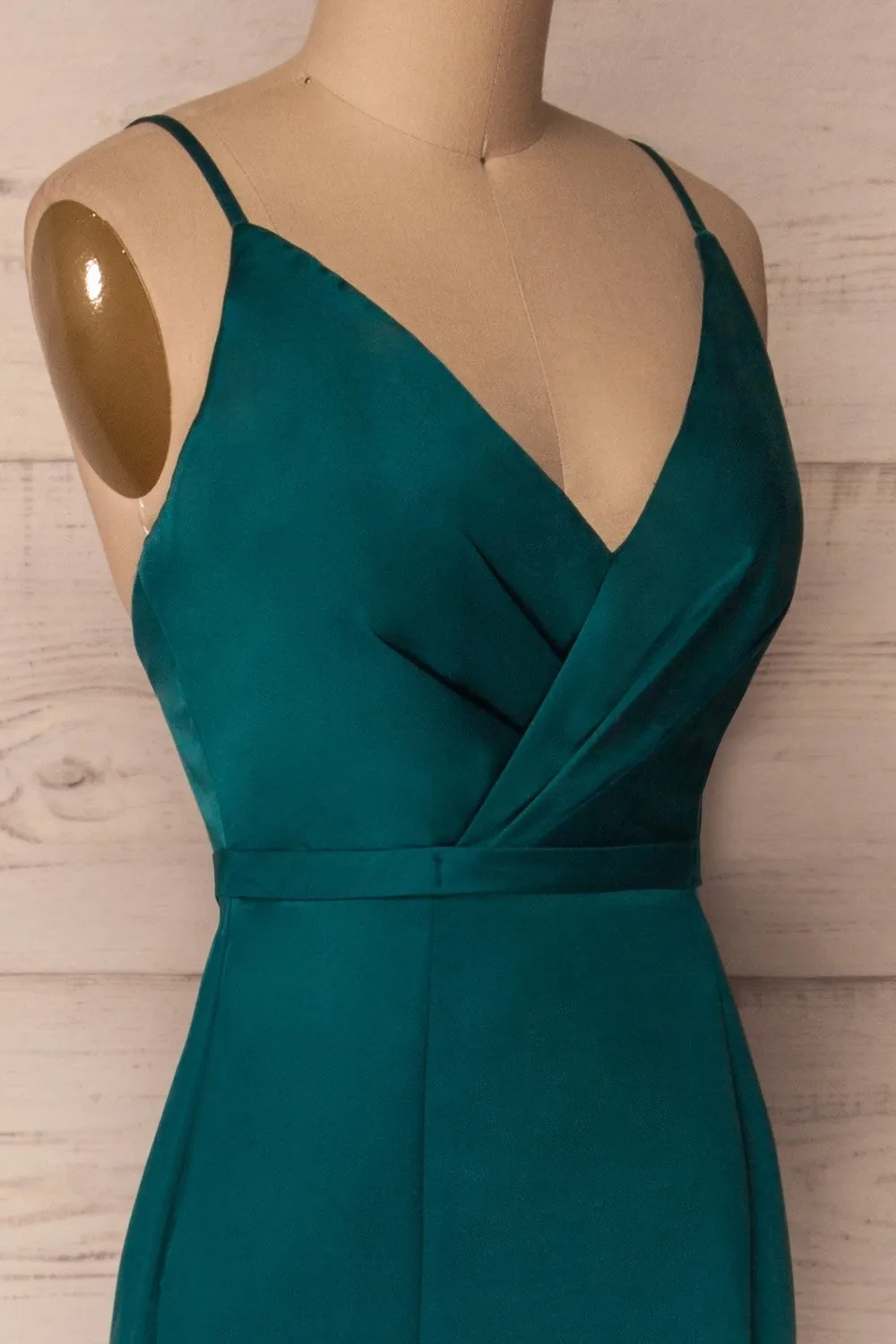 Olcella Emerald | Green Silky Dress