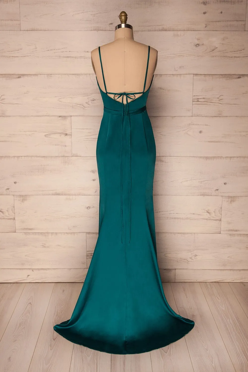 Olcella Emerald | Green Silky Dress