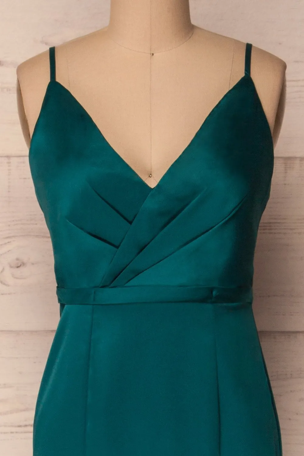 Olcella Emerald | Green Silky Dress