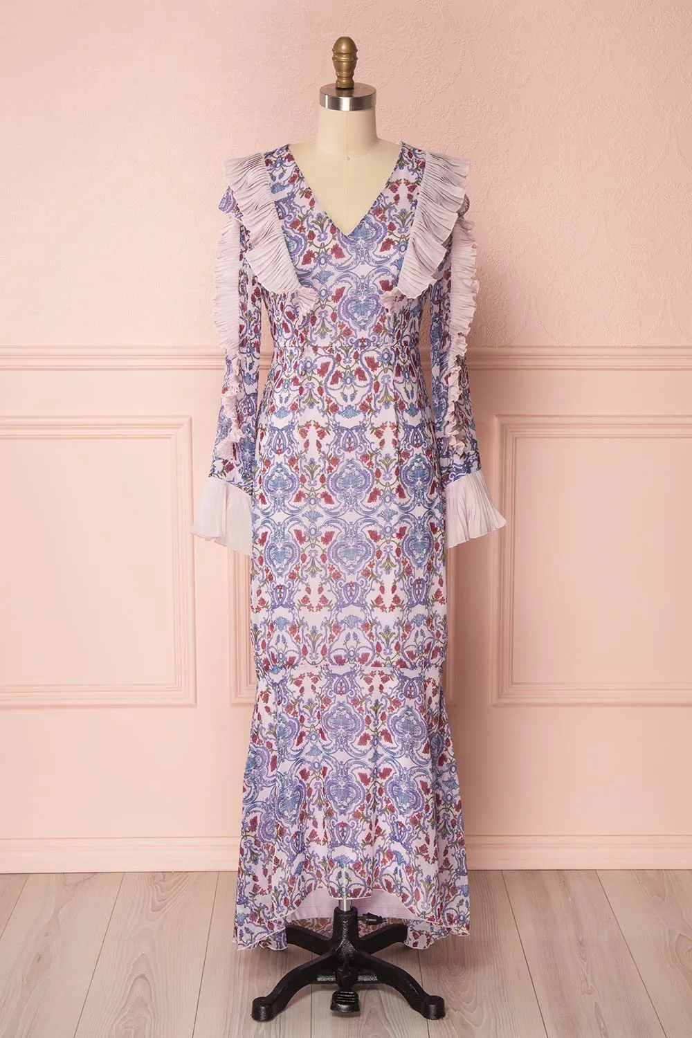 Orieta | Lilac Floral Maxi Dress