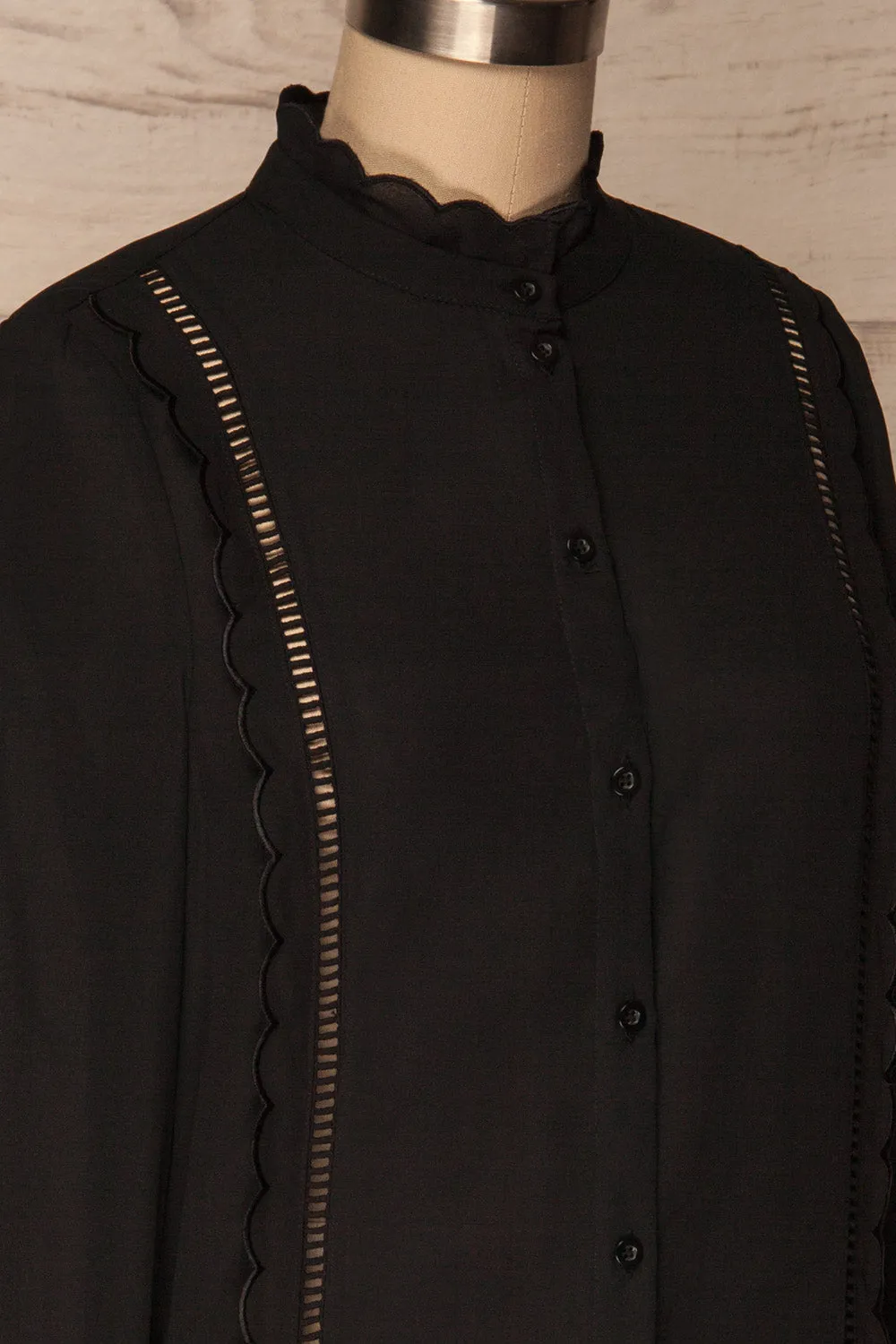 Ottone Black | Chiffon Blouse