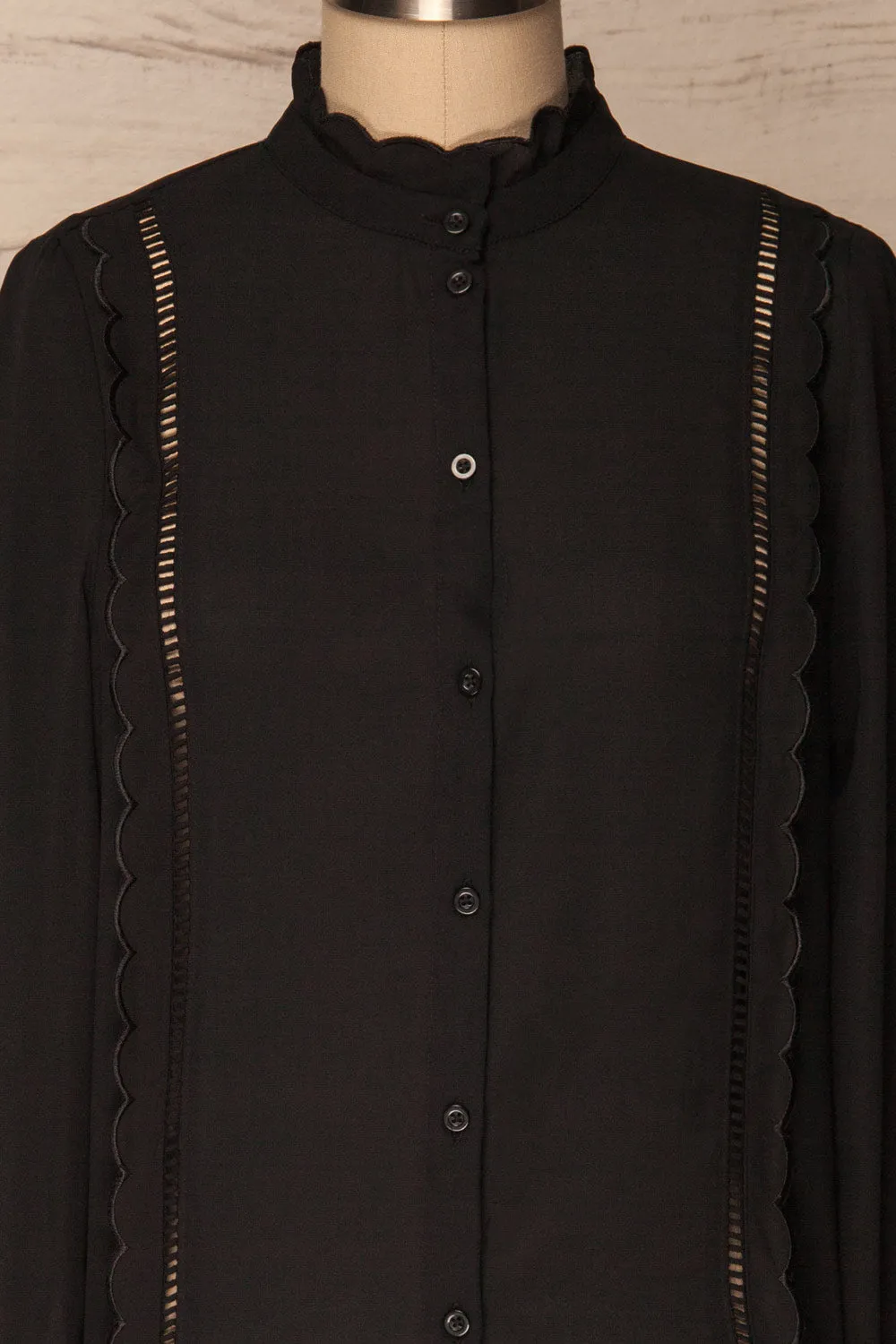Ottone Black | Chiffon Blouse