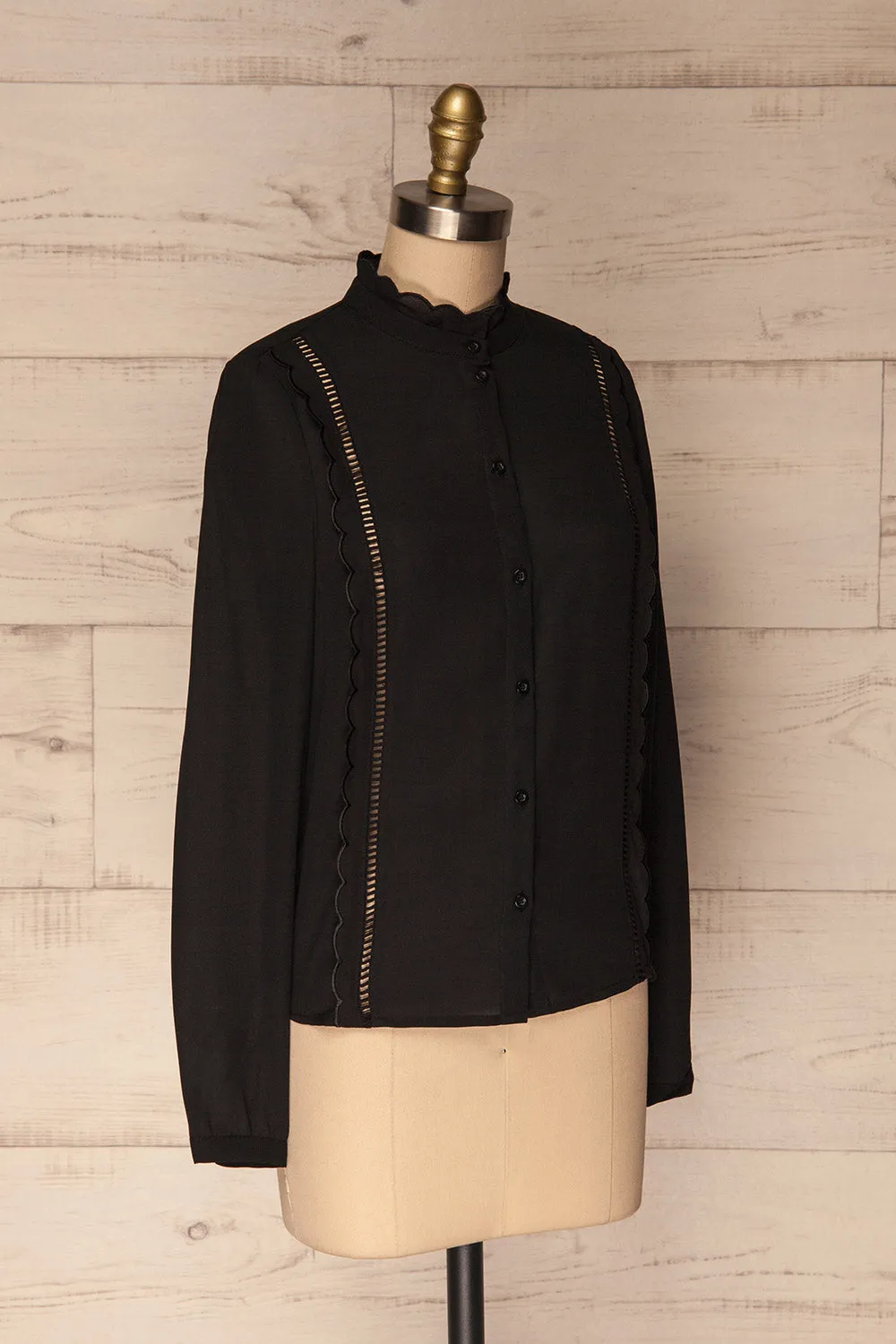 Ottone Black | Chiffon Blouse