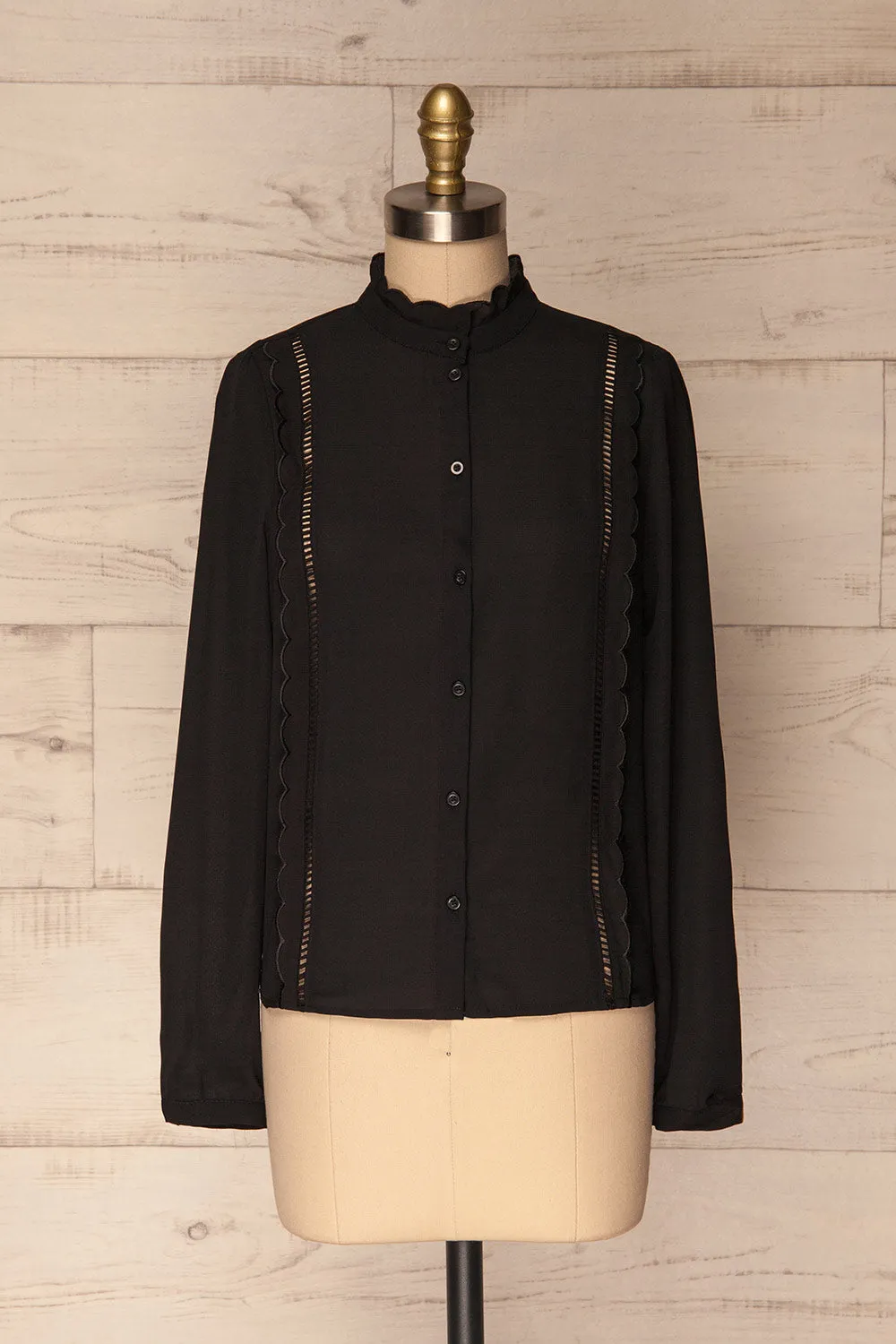 Ottone Black | Chiffon Blouse