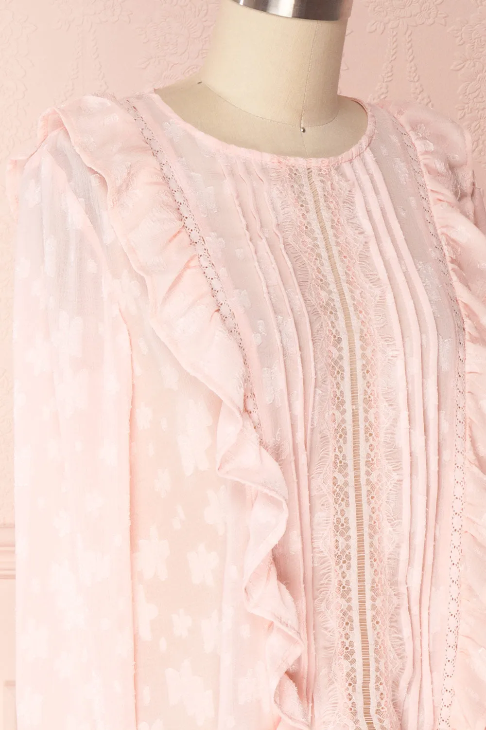 Paget | Pink Lace Blouse