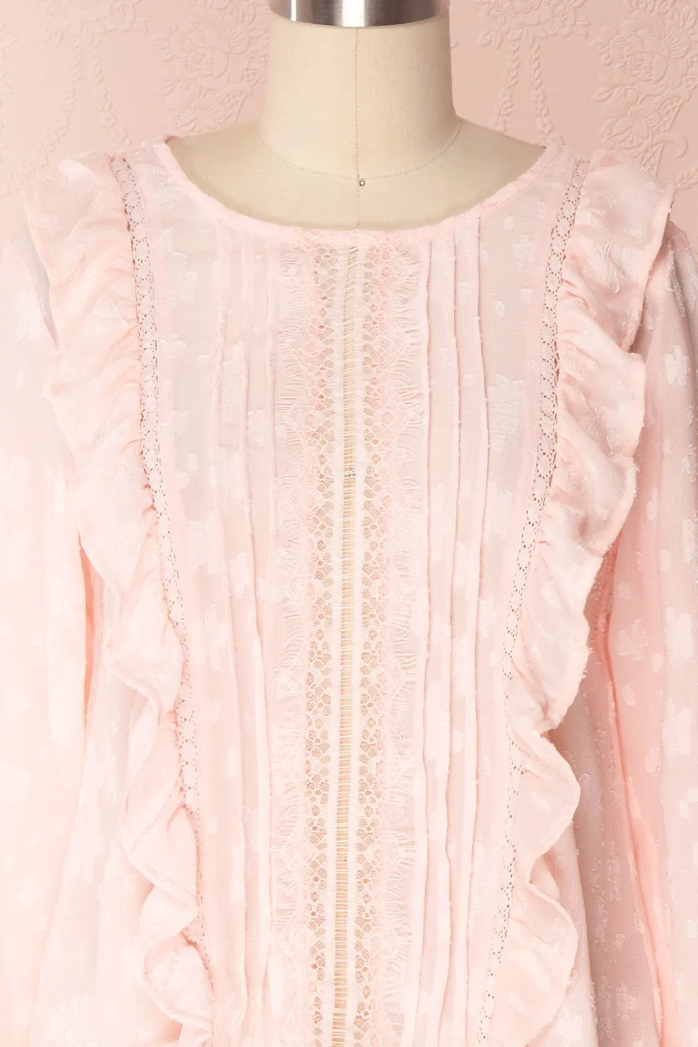 Paget | Pink Lace Blouse