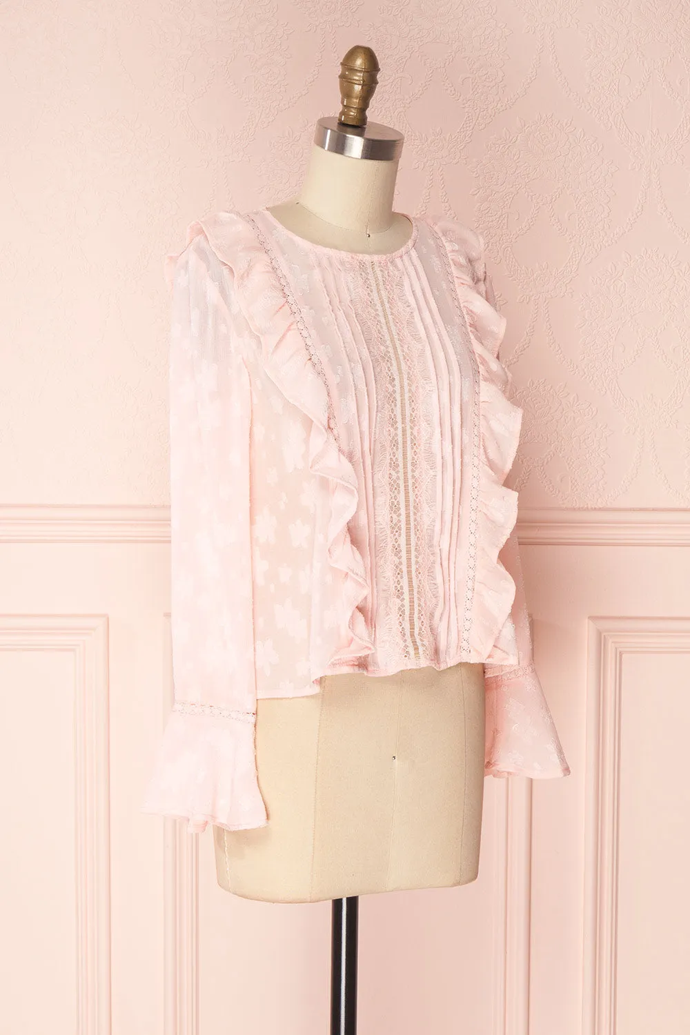 Paget | Pink Lace Blouse