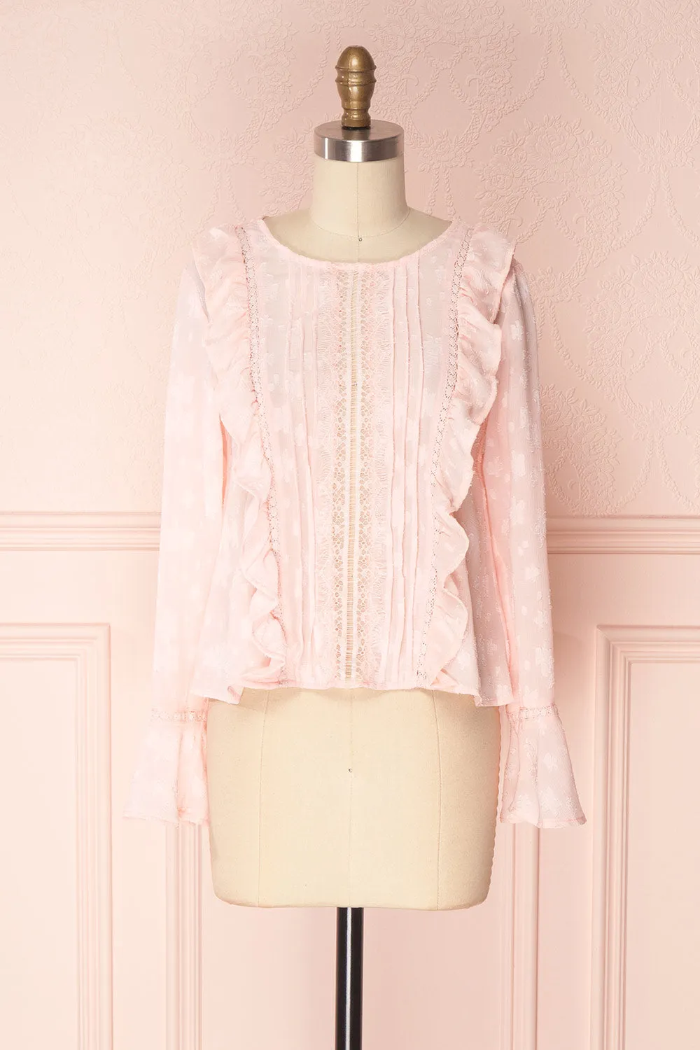 Paget | Pink Lace Blouse