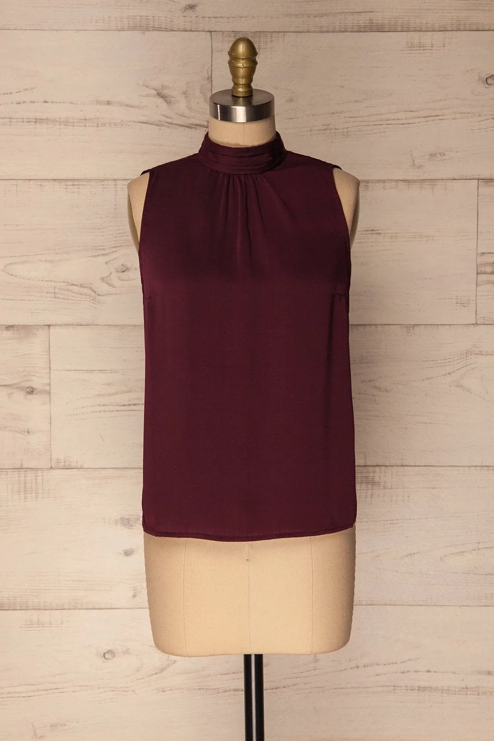 Pajara Burgundy | Silky Sleeveless Top
