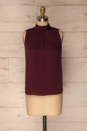 Pajara Burgundy | Silky Sleeveless Top