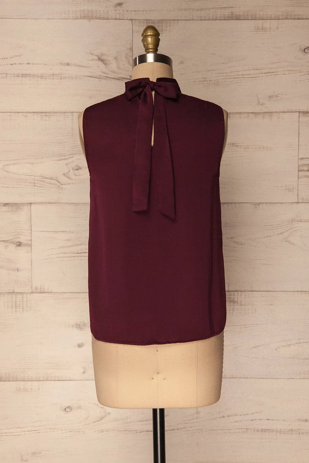 Pajara Burgundy | Silky Sleeveless Top