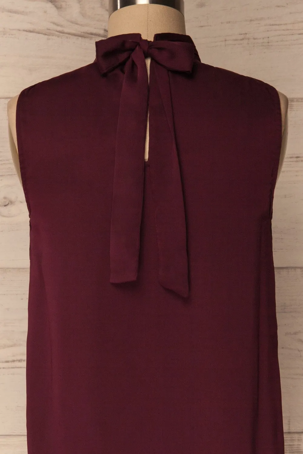Pajara Burgundy | Silky Sleeveless Top