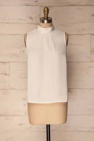 Pajara White | Silky Sleeveless Top