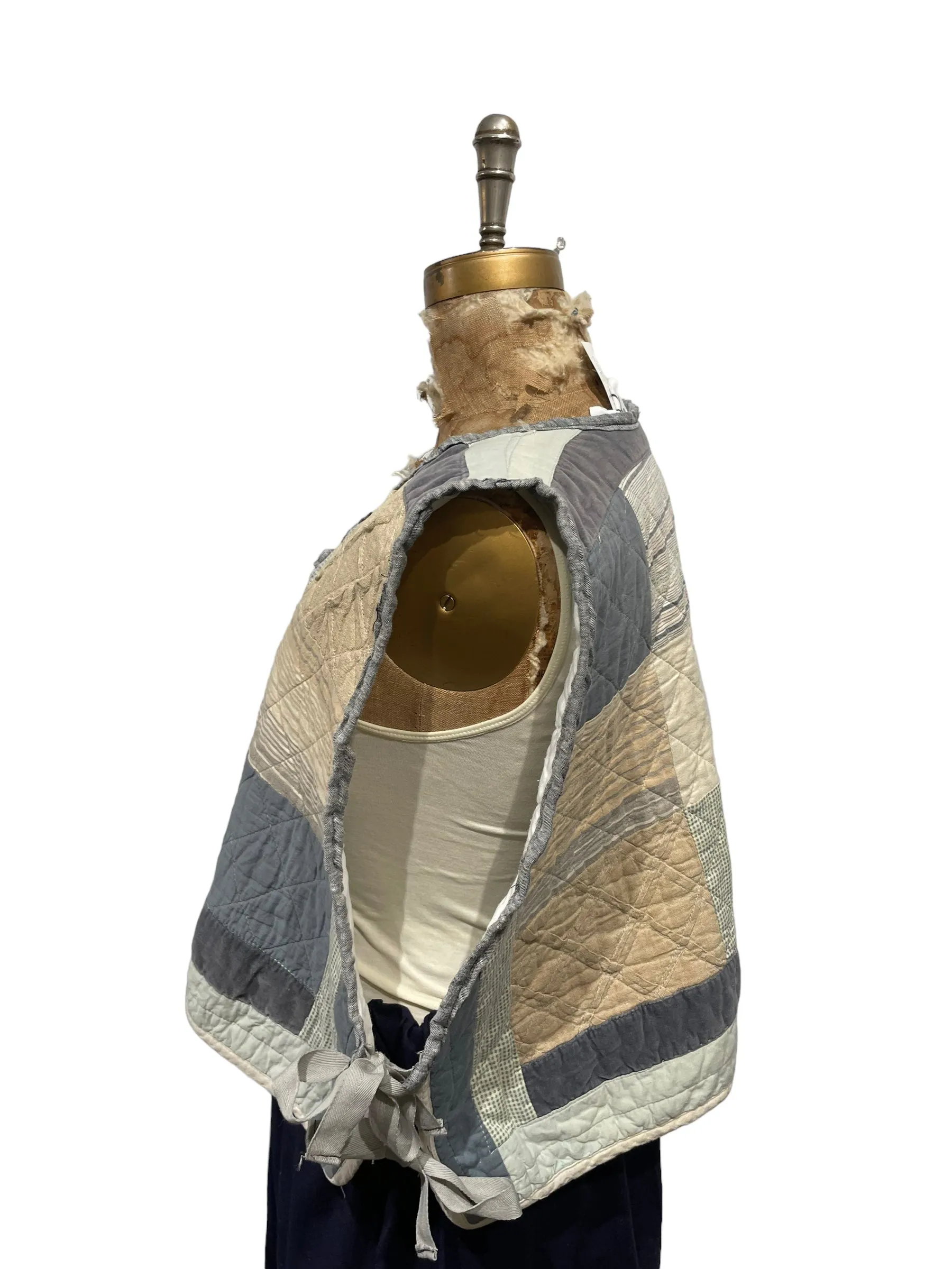 Patchwork pinafore vest
