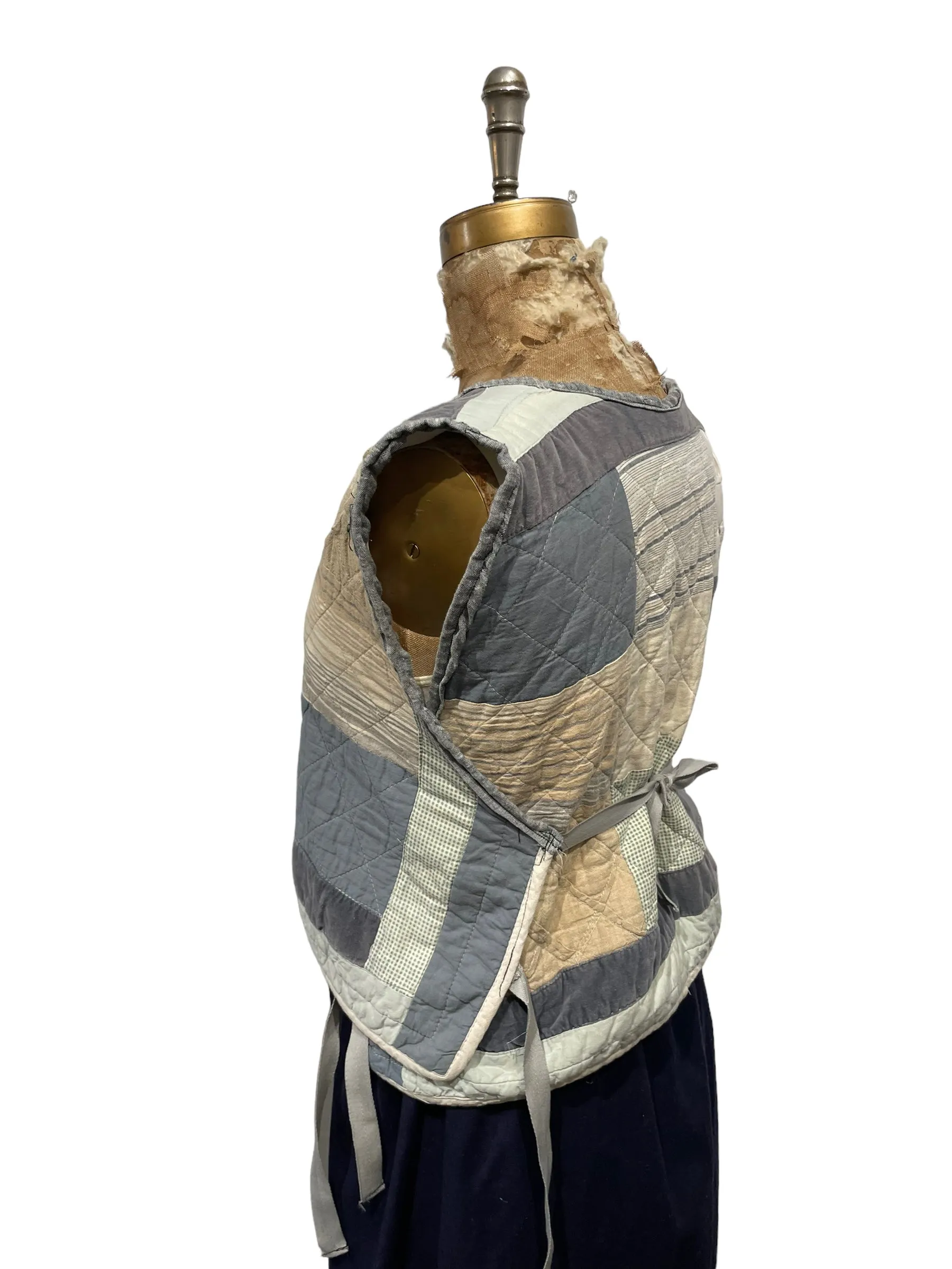 Patchwork pinafore vest