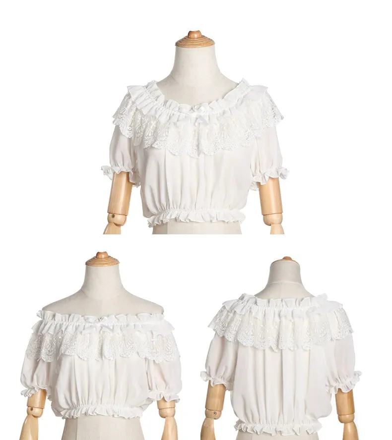 Pearl Chiffon Cropped Blouse