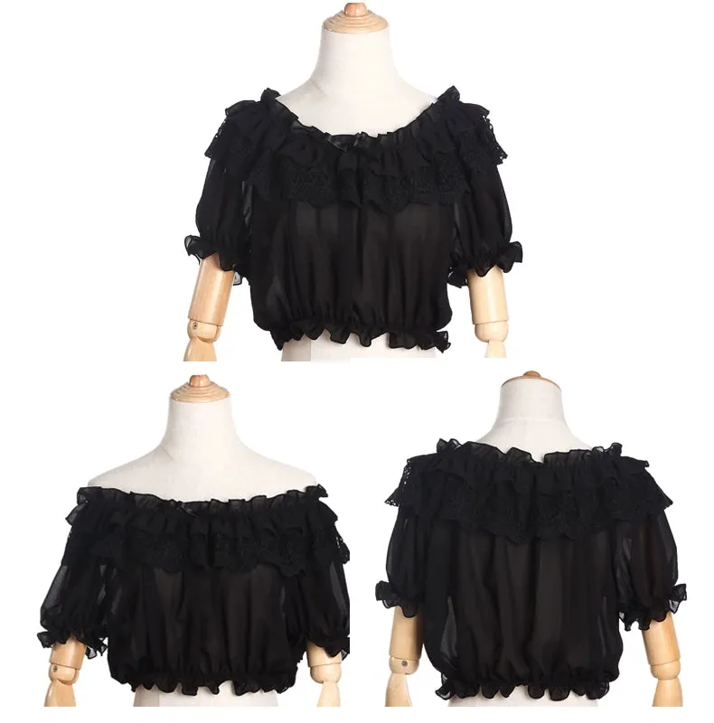 Pearl Chiffon Cropped Blouse