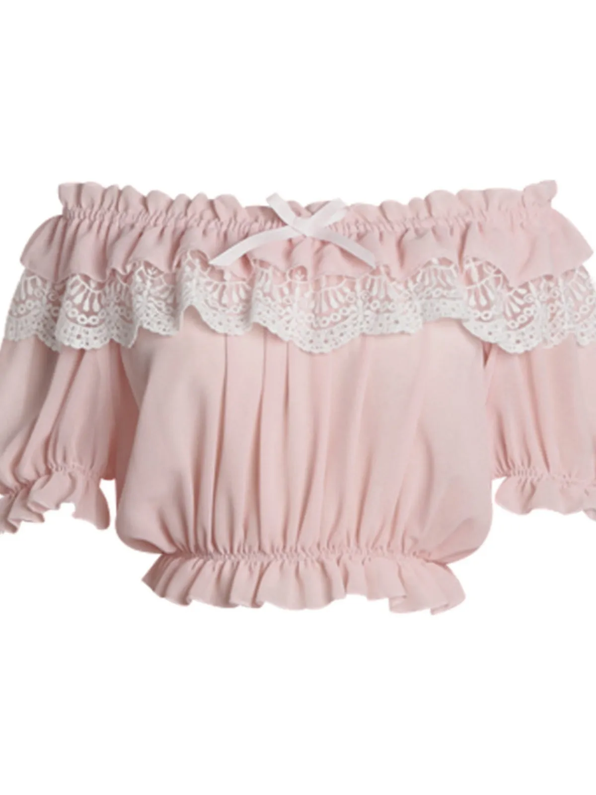 Pearl Chiffon Cropped Blouse