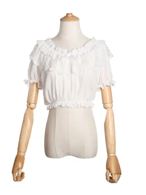 Pearl Chiffon Cropped Blouse