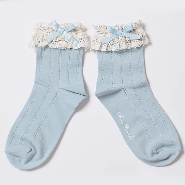 Petit Ribbon Lace Crew Socks