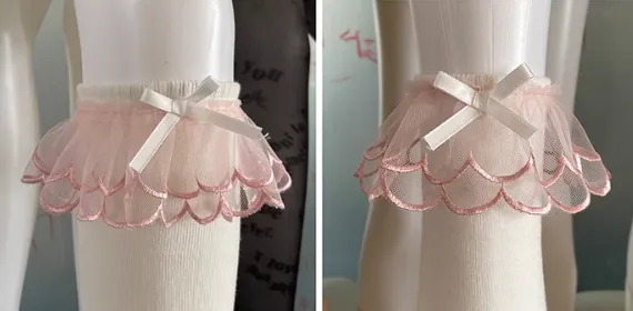 Pink Lace Cotton Socks