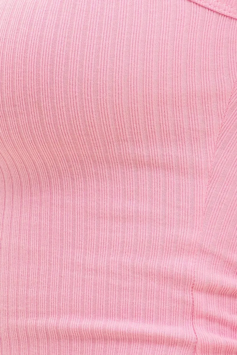 Pink Prea Bind Detail Singlet