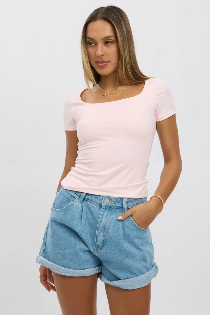 Pink Supersoft Top Short Sleeve