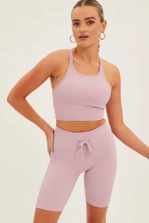 Purple Seamless Activewear Singlet Basic Top