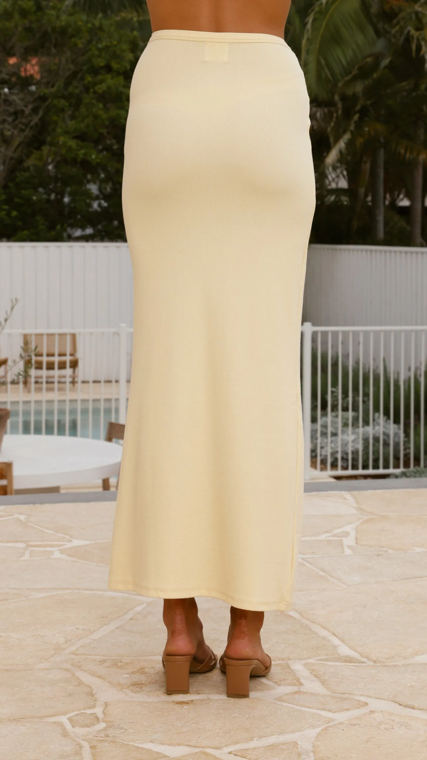 Rahela Button Top and Maxi Skirt Set - Yellow