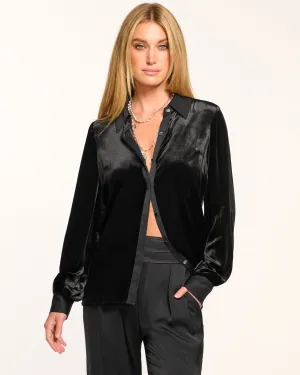 Ramona Velvet Button Down Top