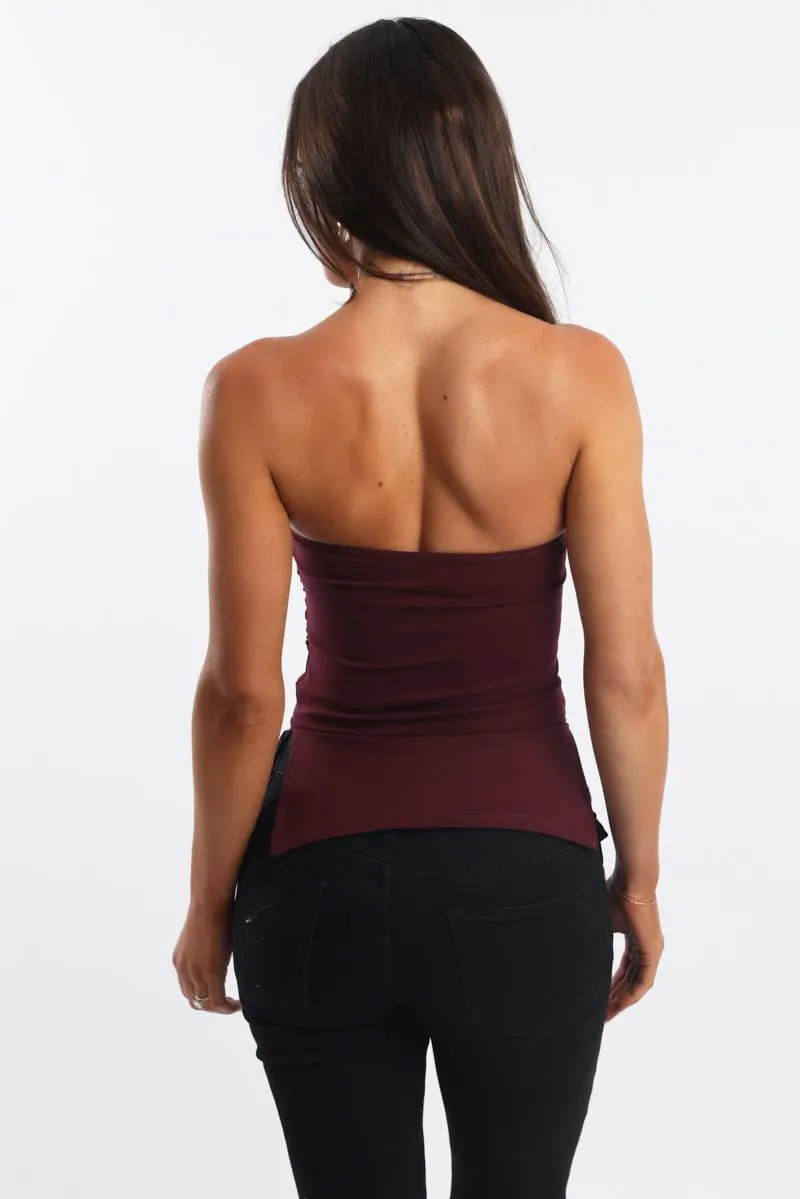 Red Bandeau Top