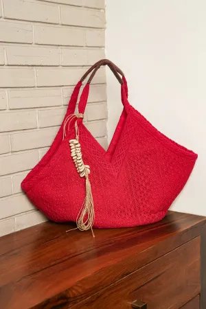 Red Lace Tote Bag