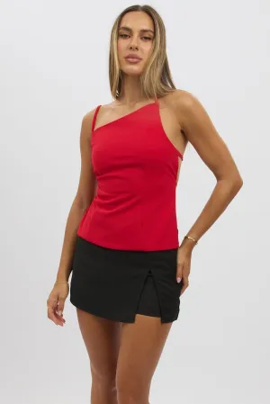 Red Singlet Top Backless