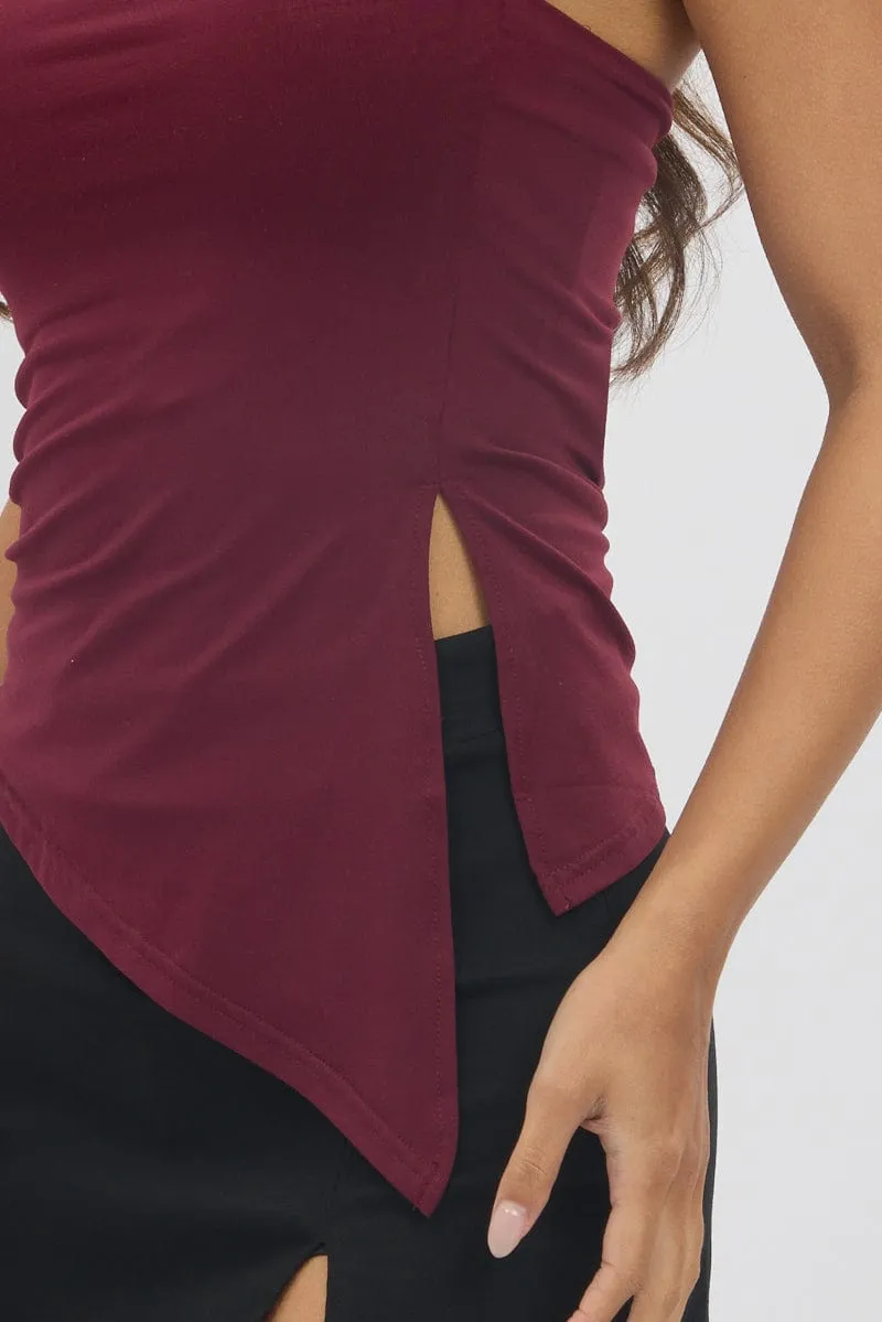 Red Supersoft Asymmetric Top Strapless