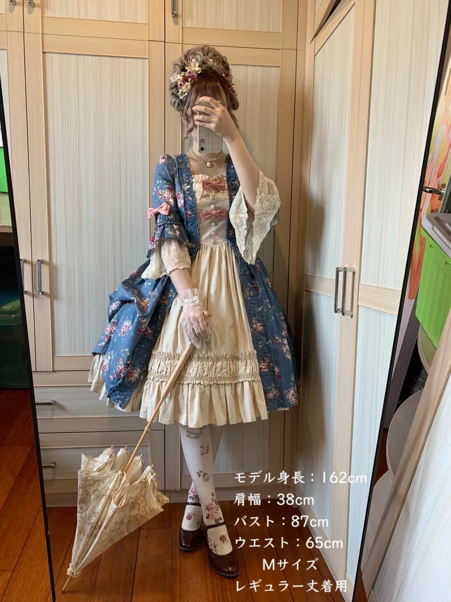 Rippling Blossom Rococo Robe Onepiece in Blue