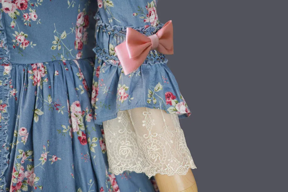 Rippling Blossom Rococo Robe Onepiece in Mint